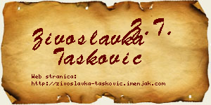 Živoslavka Tasković vizit kartica